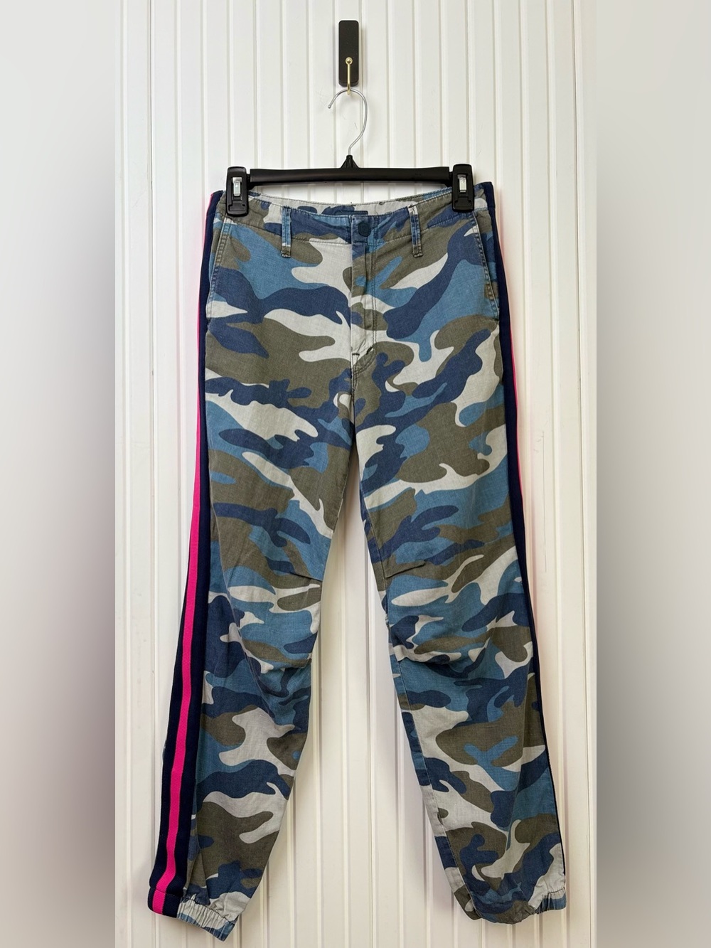 Mother Linen Blend Jogger Pants Size 26 Camo Streetwear Athleisure Military Fem